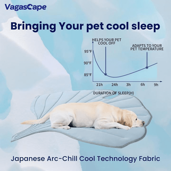 Vagascape Cooling Pet Mat – No-Gel Breathable Pad for Dogs & Cats, Washable Crate Bed, Large