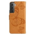 thumbnail image 4 of SaniMore for Samsung Galaxy S21 FE Magnetic Flip Wallet Case, [RFID Blocking] Card Holder PU Leather 3D Butterfly Embossing Cover with Kickstand & Wrist Strap Shockproof Protective Shell, Yellow, 4 of 7