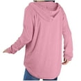 thumbnail image 3 of BLCHUNen Womens Fall Tops Pullover Hooded Drawstring Lightweight Casual Comfy Workout Gym Sports Long Sleeve Shirts, 3 of 8