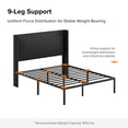 thumbnail image 6 of Metal Platform Bed Frame with Removable Bed Covers, Wingback Bottom Storage Machine Washable Queen Size Silver, 6 of 8
