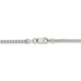 thumbnail image 3 of 925 Sterling Silver 2.55mm Diamond Cut Princess Square Franco Chain; 30 inch; for Adults and Teens; for Women and Men, 3 of 4
