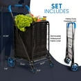 thumbnail image 3 of SereneLife Large Folding Utility Shopping Cart with Removable Liner - Blue, 3 of 5