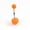Orange, variant on Belly Button Ring with Acrylic Textured Designed Balls 14ga 3/8 inches 10mm