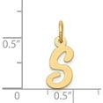 thumbnail image 4 of 14k Yellow Gold Small Script Letter S Initial Charm, 4 of 6