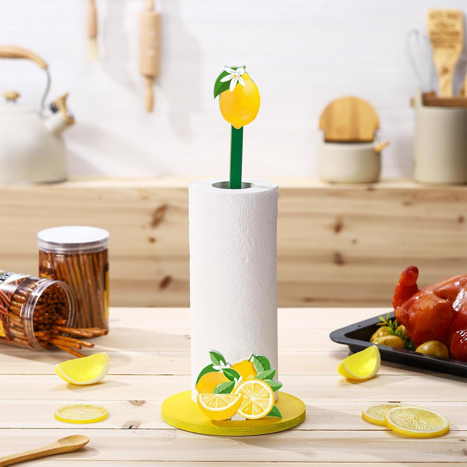 Lemon Paper Towel Holder Lemon Kitchen Decor Kitchen Fun Paper Towel Holder Dispenser for Bedroom Toilet Countertop Decor