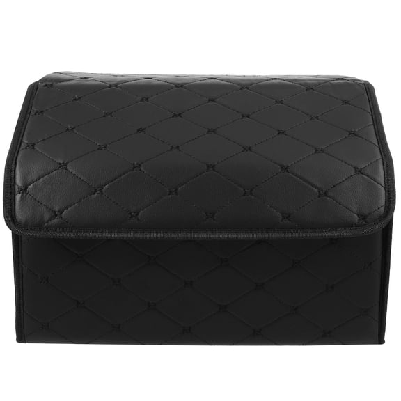 COMPUKAS Black Car Trunk Organizer Bin Foldable Vehicle Storage Box with Durable Material