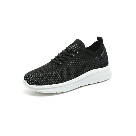 

Sanviglor Ladies Sport Sneaker Lightweight Sneakers Round Toe Running Shoe Daily Breathable Non-slip Flats Slip Resistant Lace Up Casual Shoes Black 8
