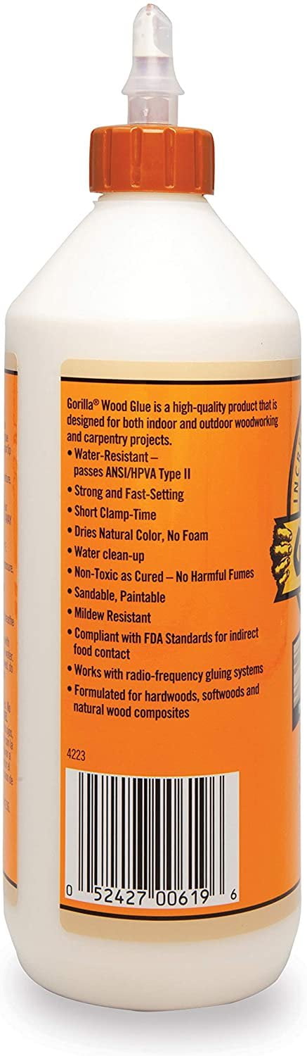 Gorilla Glue 18oz. Wood Glue. Color: White / Cream. Assembled Product  Weight Is 1.36 lb