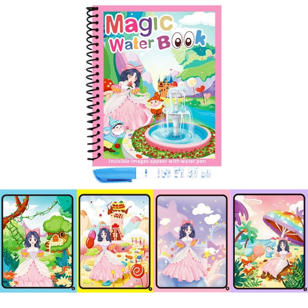 Libro de dibujos de agua para niños Libro de colorear de rompecabezas para jardín de infantes reutilizable Libro de dibujos de agua para bebés repetidos