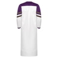 thumbnail image 4 of TiaoBug Men Color Block Clergy Church Robe Loose Fit Long Sleeve Graduation Maxi Gown Purple XL, 4 of 7