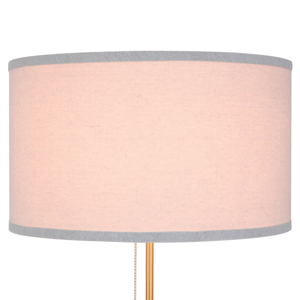 Simplee Adesso Wood and Brass 58"H Walnut Finish Floor Lamp with Pull Chain, Transitional, Adult Use