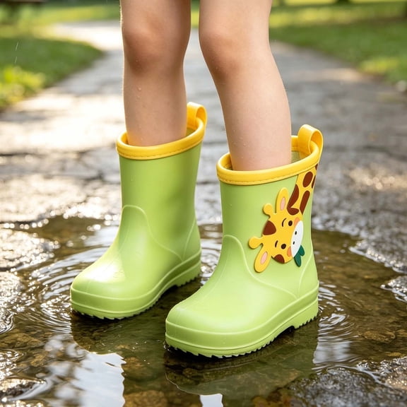 NAISIBABY Women Rain Boots, Non-Slip Waterproof Ankle Rubber Garden Rainboots Green Size 13