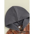 thumbnail image 6 of FEORJGP Toddler Infant Boys Hooded Jackets Long Sleeve Hoodies Plaid Print Flannel Shirts Coats Button Down Baby Shackets Loose Casual Outerwear for Spring Fall, 6 of 9