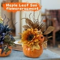 thumbnail image 6 of Artificial Pumpkin Floral Arrangement with Sunflower and Leaves, Autumn Harvest Table Centerpiece Decoration for Home, Office, and Parties, 6 of 7