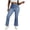 Blue, variant on Miluxas Women High Waisted Stretchy Flare Leggings Imitation Denim Fabric Tummy Control Flare Pants Solid Casual Streetwear Yellow