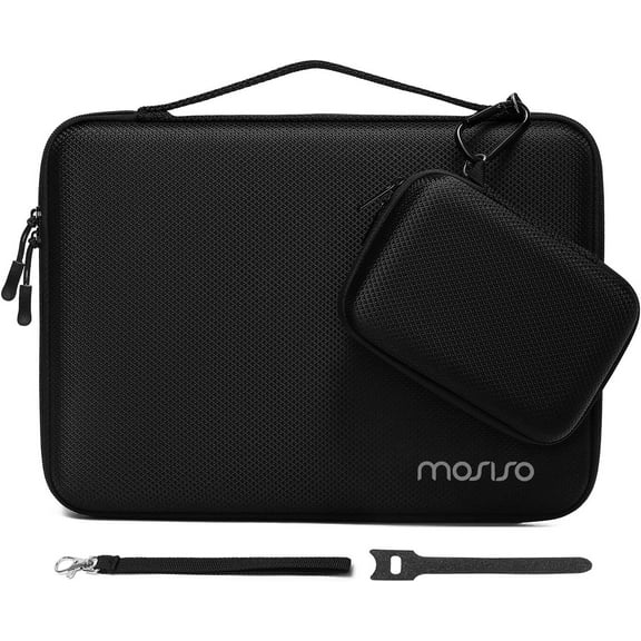Mosiso Laptop Sleeve for MacBook Air 13 inch M2 A2681 M1 A2337 A2179 A1932 / Pro 13 M2 M1 A2338 A2251 A2289 A2159 A1989 A1706 A1708,EVA Hard Travel Carrying Case with Small Bag, Black