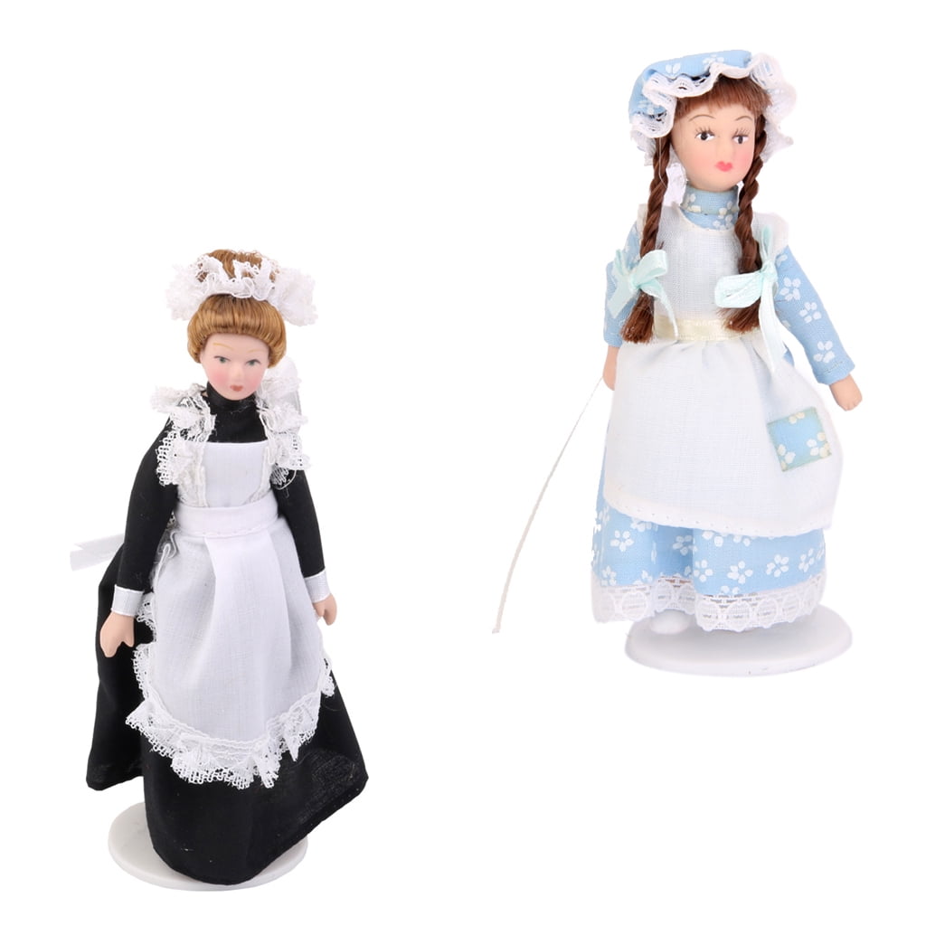 Stand 1:12 Dollhouse Dollhouse Doll Classic Victorian Lady Dress Servant W 