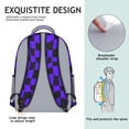 thumbnail image 5 of Purple and Black Wavy Checkered Pattern Backpack for School, Cute School Bag with Adjustable Shoulder Straps and Padded Back, 15.3"x11"x6.7", 5 of 5