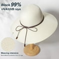 thumbnail image 3 of Kiibsot Beach Hats for Women Big Straw Wide Brim Summer Hat Floppy Foldable Roll up Cap Sun Hat UPF 50+, 3 of 6