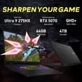 thumbnail image 3 of MSI Crosshair 18 HX AI 18" QHD+ 240Hz Gaming Laptop, Intel Core Ultra 9 275HX, NVIDIA RTX 5070 8GB GDDR7, 64GB DDR5, 5TB Storage (4TB SSD+1TB Docking Station), RGB Backlit Keyboard, Win 11, Black, 3 of 8