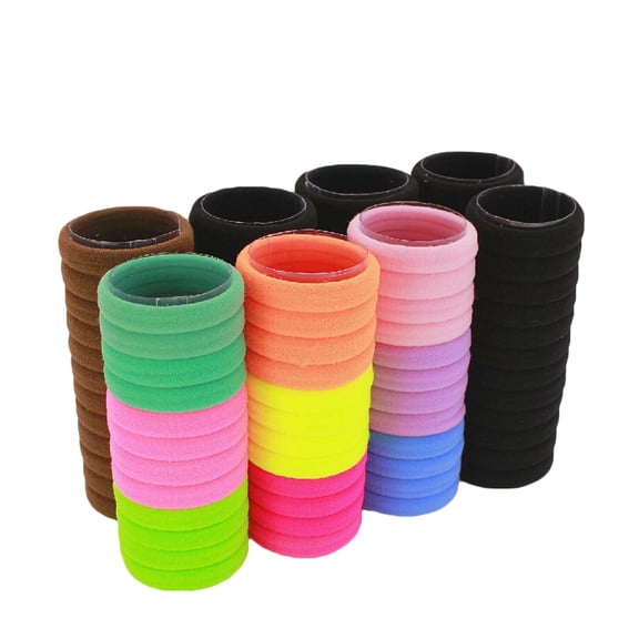 PENIKOKO 100Pcs Assorted Color Hair Ties Stretchy Ponytail Holders Gentle on All Hair Types