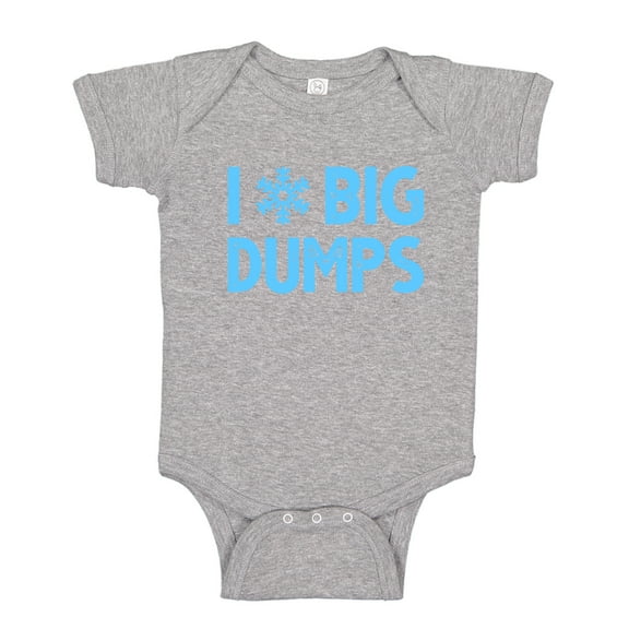 I Love Big Dumps Skiing Baby Bodysuit One Piece NB Athletic Heather