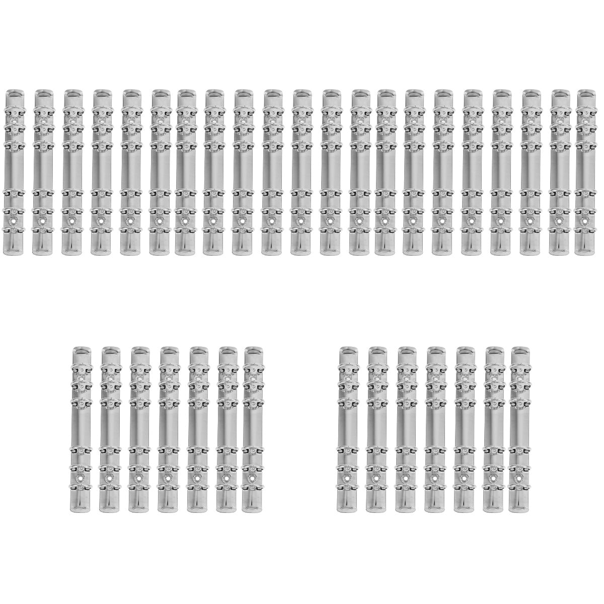 SOPOTUTU A6 6-Ring Binder Mechanisms Silver Metal Loose Leaf Notebook 35Pcs