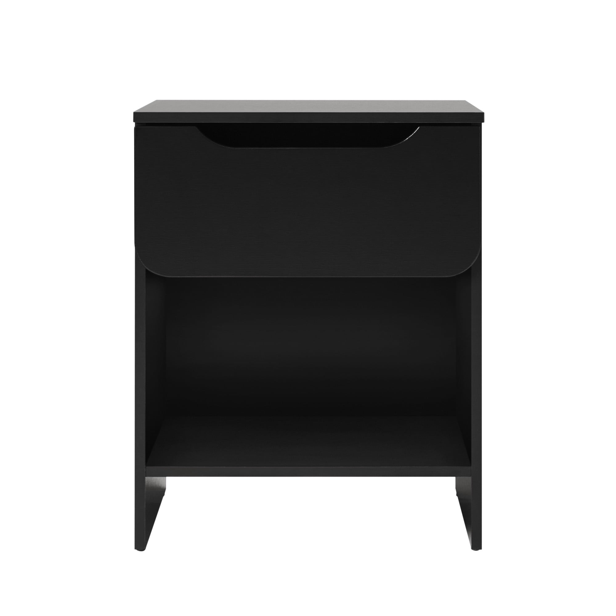 Walker Edison Modern Scandi 1-Drawer Nightstand, Black