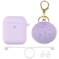 thumbnail image 3 of Filoto Estuche para Airpods, Airpod Case para Apple Airpods 2 y 1 Estuche de carga, Lindo Air Pods Funda protectora de silicona para accesorios/Llavero/Pom Pom/Correa para el hombro, Regalo para niñas y mujeres, Vino rojo Ormromra WMPH-1189-1, 3 of 4