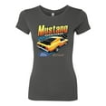 thumbnail image 2 of Wild Bobby, Ford Yellow Mustang Horsepower Cars and Trucks Women Slim Fit Junior Tee, Dark Grey, Large, 2 of 6
