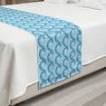 thumbnail image 2 of Marine Bed Runner, Ocean Waves Motif with Curved Sea Motion with Geometric Circles Little Ovals, Decorative Accent Bedding Scarf for Hotels Homes and Guestrooms, Queen, Pale Azure Blue, by Ambesonne, 2 of 2