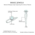 thumbnail image 5 of Rosec Jewels 1/2 CT Ethiopian Opal and Diamond Flower Engagement Ring, 4 MM Round Shape Ethiopian Opal Solitaire Engagement Ring, October Birthstone Ring, 14K White Gold, US 6.50, 5 of 9