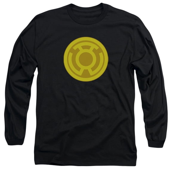 Green Lantern Yellow Symbol Long Sleeve Adult 18/1 T-Shirt Black
