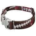 thumbnail image 3 of Country Brook Petz® Premium Crimson and White Football Fan Dog Collar and Leash Limited Edition, Small, 3 of 6