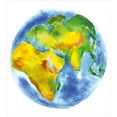 thumbnail image 3 of Ambesonne Earth Duvet Cover Sets, Globe of Earth Watercolors, 2-Twin, Pale Blue Green Yellow, 3 of 3