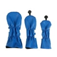 thumbnail image 2 of 3x Golf Club Head Cover PU Leather Golf Wood Headcovers for Travel Transport, 2 of 8