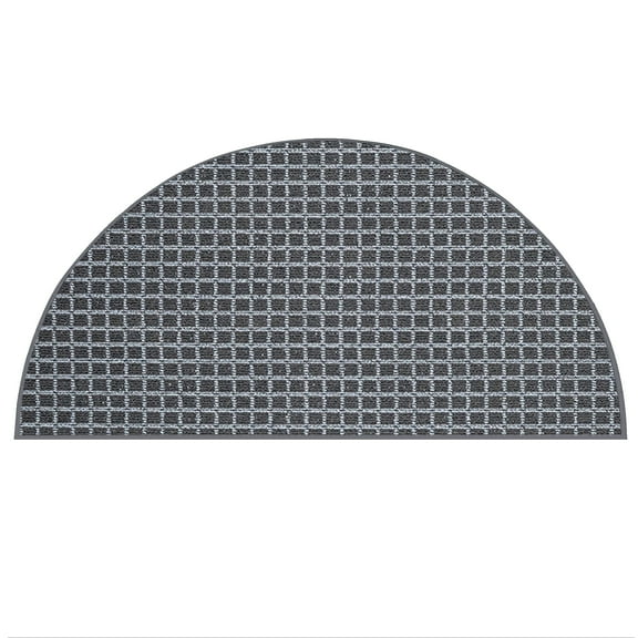 Furnish My Place Corner Indoor/Outdoor Commercial Color Rug - Black, 33" x 66" Half Round, Pet and Kids Friendly Rug. Made in USA, HalfRound, Area Rugs Great for Kids, Pets, Event, Wedding