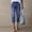 Light Blue, variant on Capri Jeans for Women Trendy Mid Rise Distressed Hem Casual Summer Stretchy Denim Capris Pants Relaxed Fit M