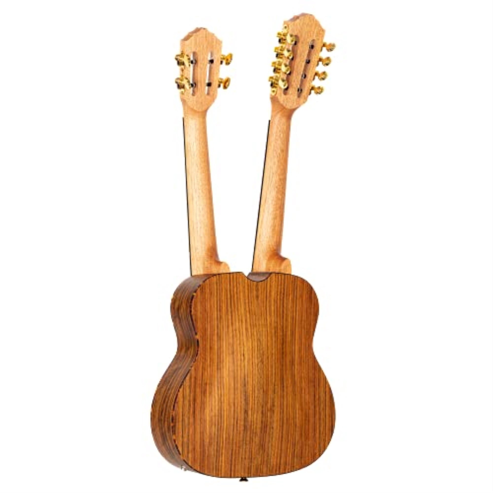 Custom Built Series Double Neck 4 & 8 String Tenor Acoustic-Electric Ukulele with Bag
