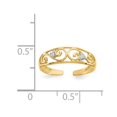 thumbnail image 2 of 14k Solid Yellow Gold .02ct Diamond Scroll toe ring toe ring for Women - .02 dwt, 2 of 2
