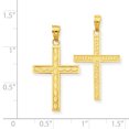 thumbnail image 3 of 14k Yellow Gold Reversible Faith Hope Love Cross Necklace Charm Pendant Religious Latin, 3 of 8