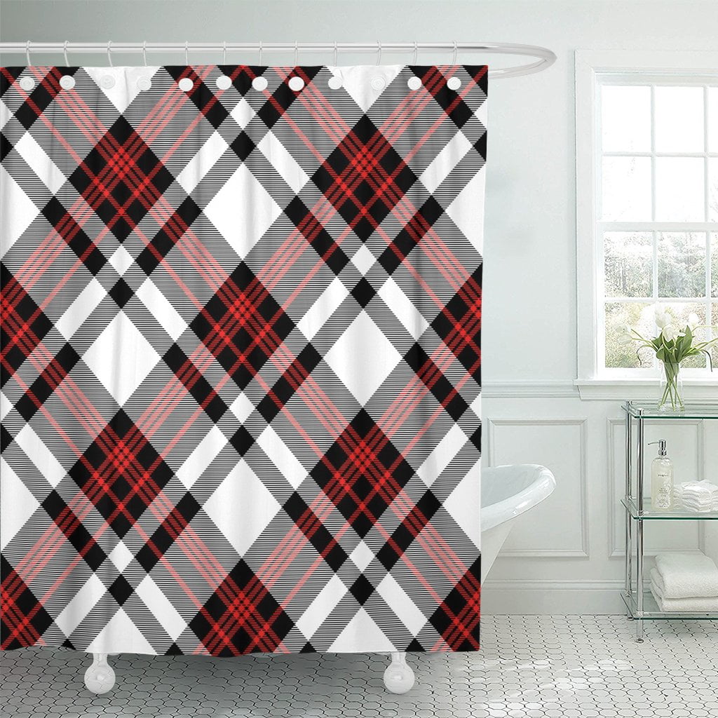 Rose Hunting Ancient Tartan Plaid Shower Curtain main image 1