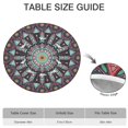 thumbnail image 6 of Stretch Fit Round Tablecloth with Floral Bohemian Pattern, 44 Inch Elastic Hem for 38"-42" Tables, Easy Clean Cover for Daily Protection, 6 of 7