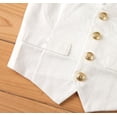 thumbnail image 5 of stylesilove Toddler Boys Gold Buttons Tuxedo Suit Vest with Faux Pocket Square for Casual and Formal Event (100/2-3 Years, White), 5 of 6