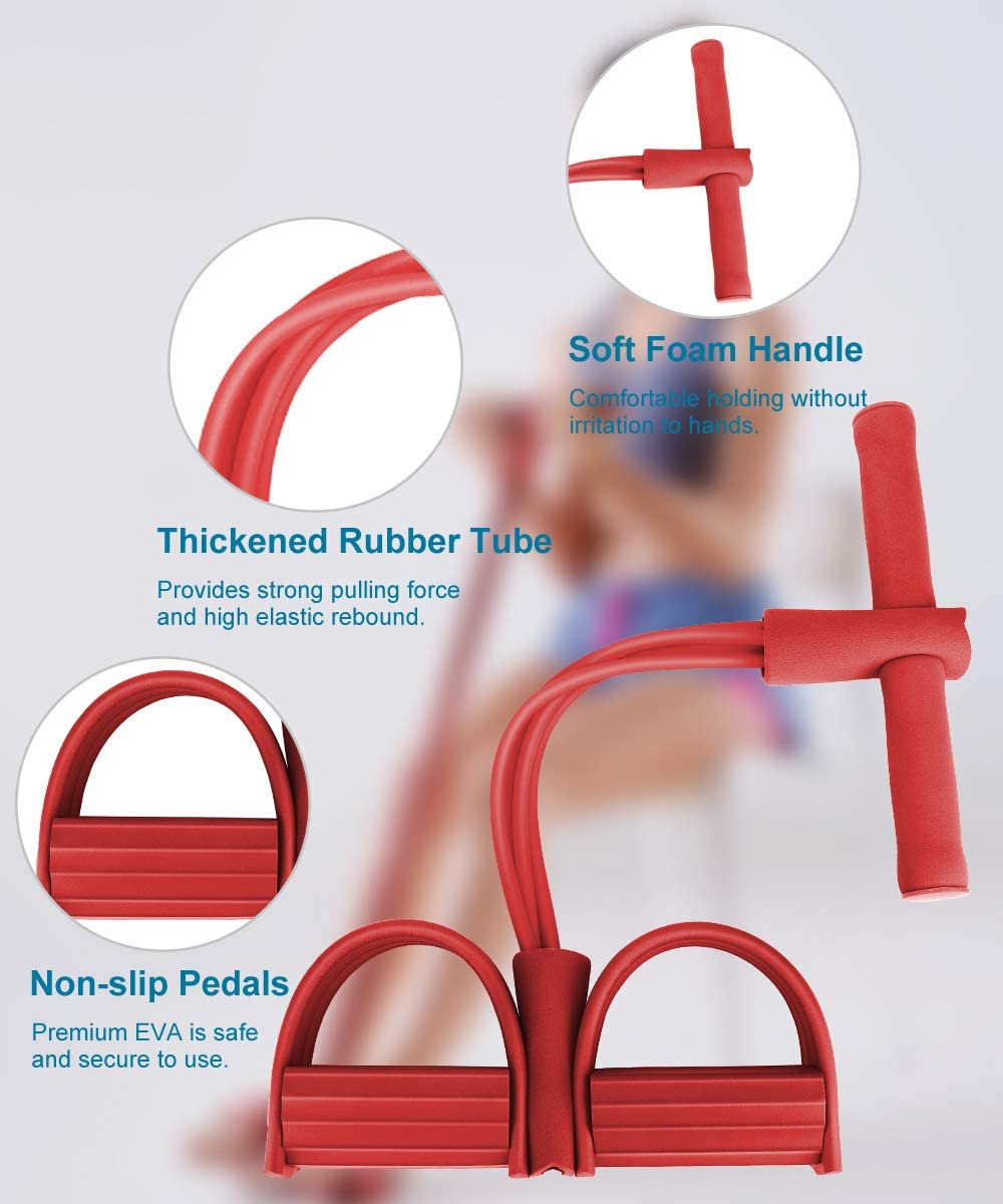 Force Tension Elastic Band Pedal Resistance Band With Handle,
