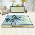 thumbnail image 2 of Dreamtimes Tall Green Palm Area Rug 72x48in Watercolor Peaceful Beach Non-Slip Floor Carpet Comfort Floor Mats Decor for Indoor Living Dining Room and Bedroom Area, 2 of 7