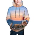 thumbnail image 2 of Bingfone Lighthous1 Pattern Youth Classic Hoodies Soft Hooded Pullover Sweatshirts for Girls and Boys, 2 of 6
