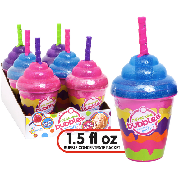 Goofy Foot Designs Milkshake Bubble Toy – Battery-Free Fun with 3 Bubble Concentrates