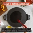 thumbnail image 3 of Chef Pomodoro 15 Inch Pre-seasoned Cast Iron Pizza Pan with Handles, 3 of 5