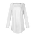 thumbnail image 4 of Njoeus Shirt for Women, Tops for Women Trendy Womens Long Sleeve Tops Round Neck Shirts Women Basic Tee Shirt Loose Tunic Tops Dressy Blouses S-3XL, 4 of 5